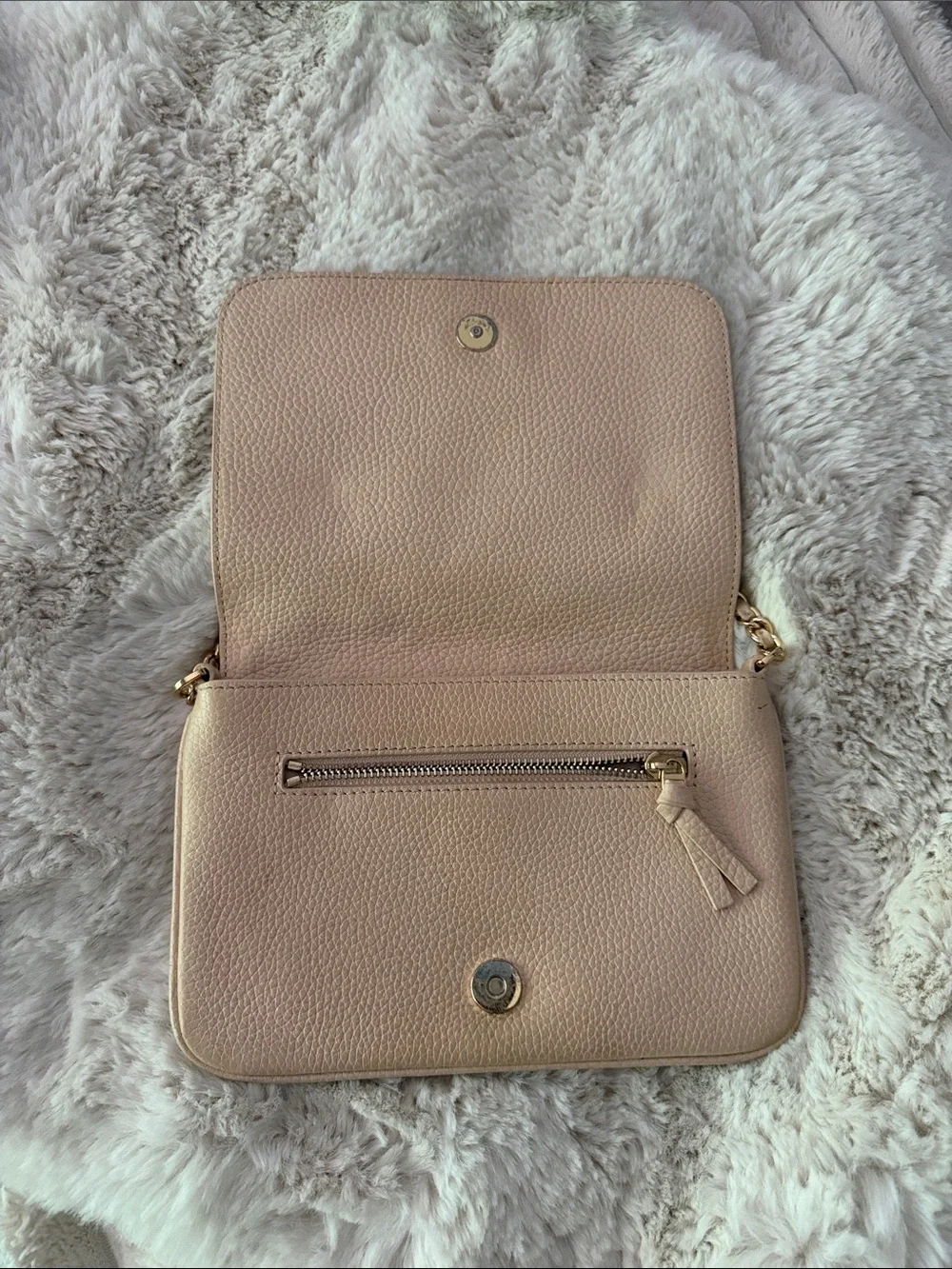 Tory Burch Blush Pebbled Leather Chain Shoulder Bag
